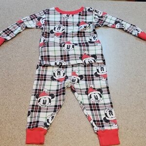 Mickey Mouse Plaid Pajama Set Size 18 Months